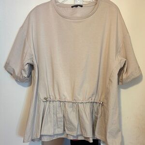 Adrianna Papell Beige Top with a beautiful front